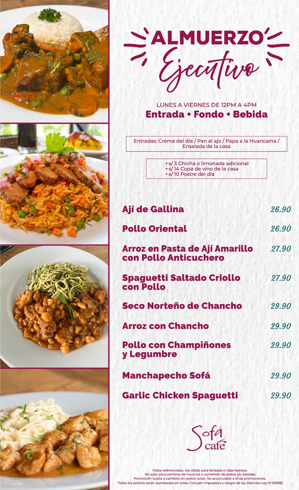 Almuerzo Ejecutivo Sofá Café